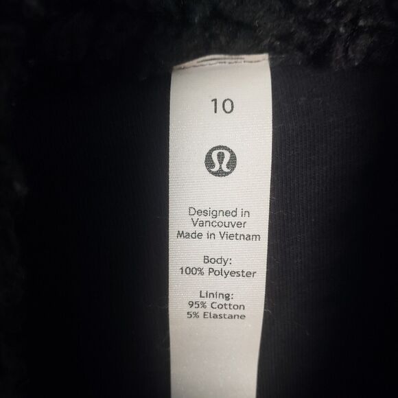 Lululemon Warm Restore Sherpa Pullover Women 10 Black Fleece Sweater Cozycore - Picture 5 of 9